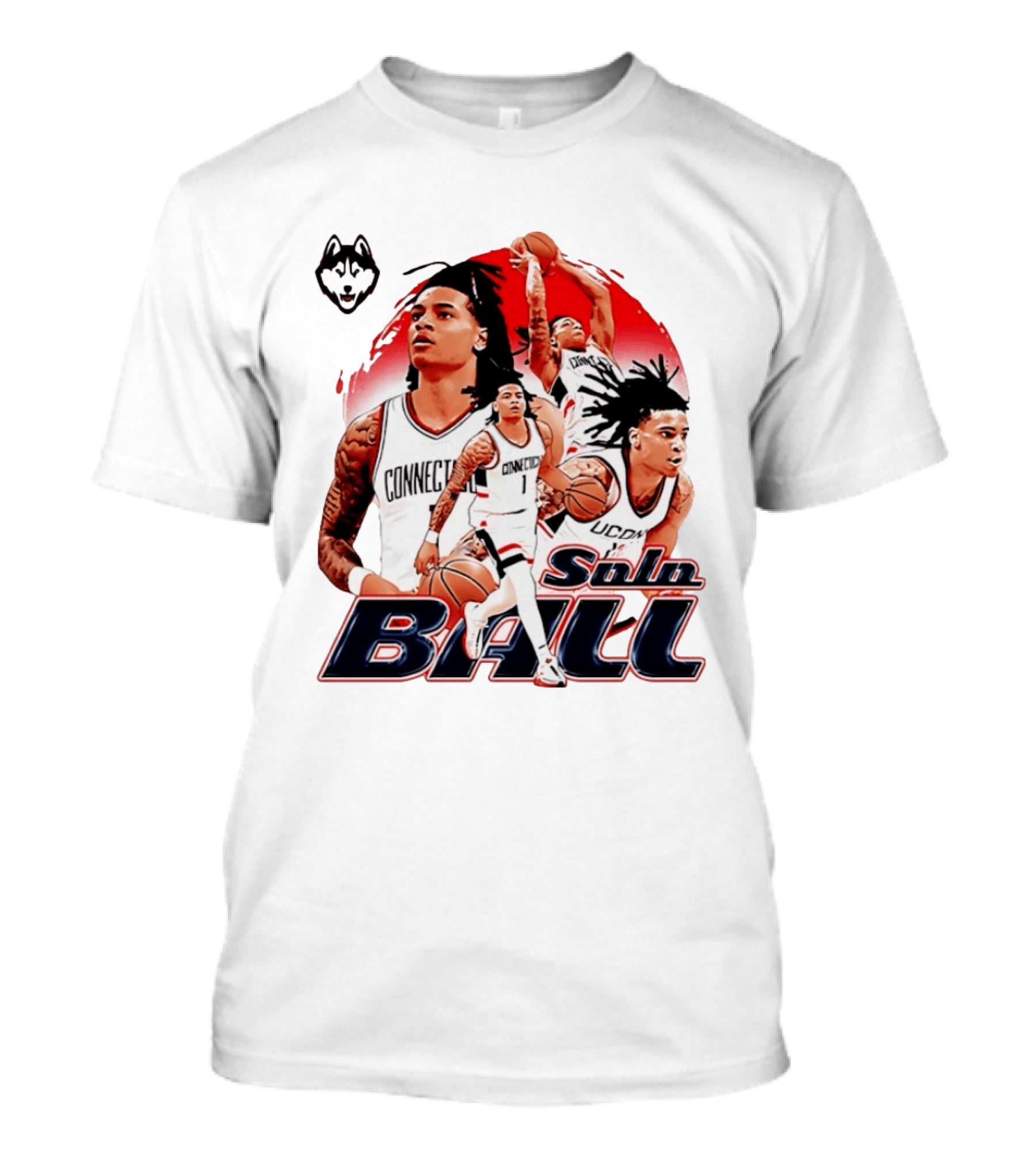 UConn Huskies Solo Ball Connecticut Men's Basketball Collage T-Shirt