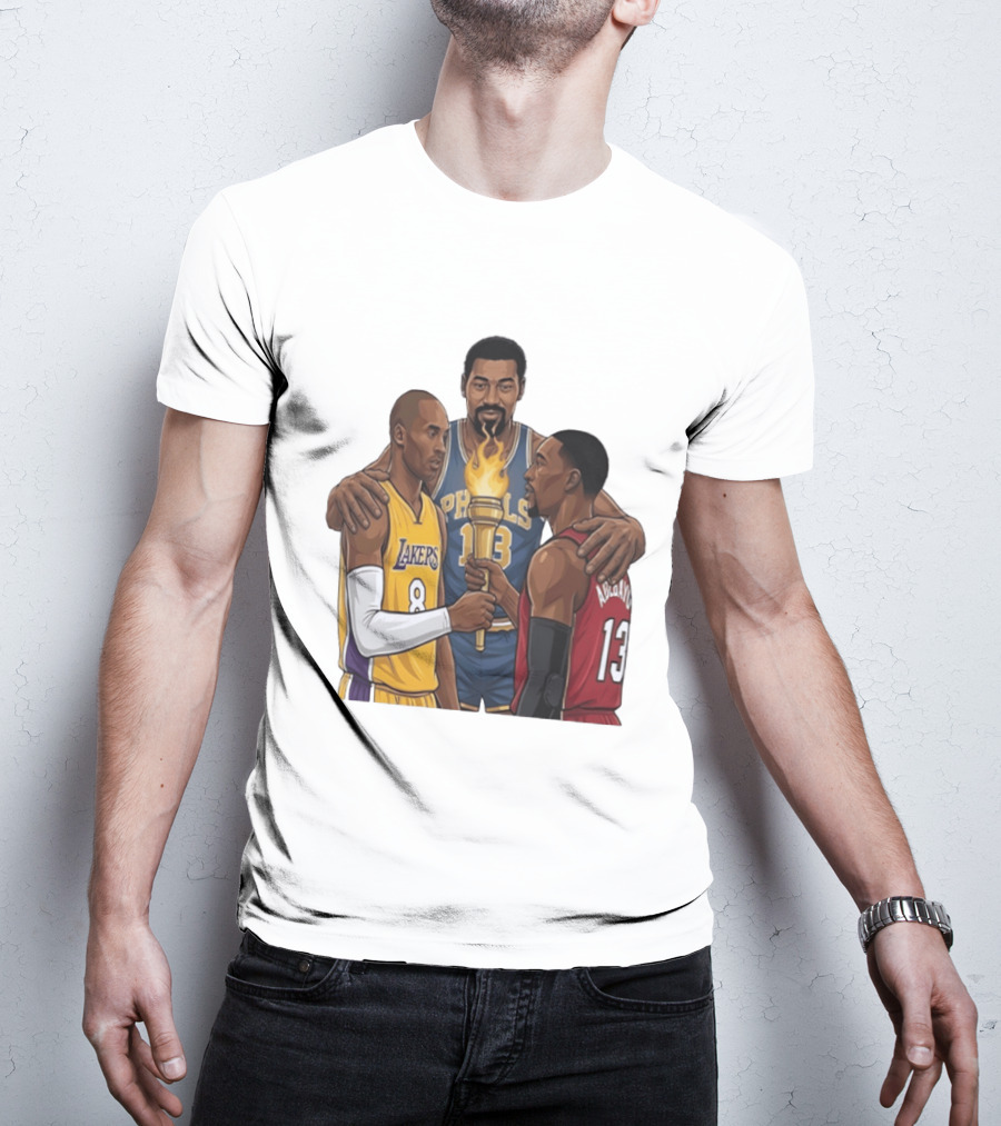 Wilt Chamberlain Kobe Bryant Lakers Bam Adebayo Miami Heat Passing The Torch T-Shirt