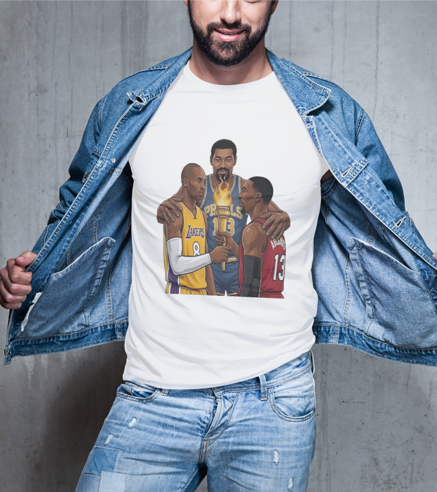 Wilt Chamberlain Kobe Bryant Lakers Bam Adebayo Miami Heat Passing The Torch T-Shirt