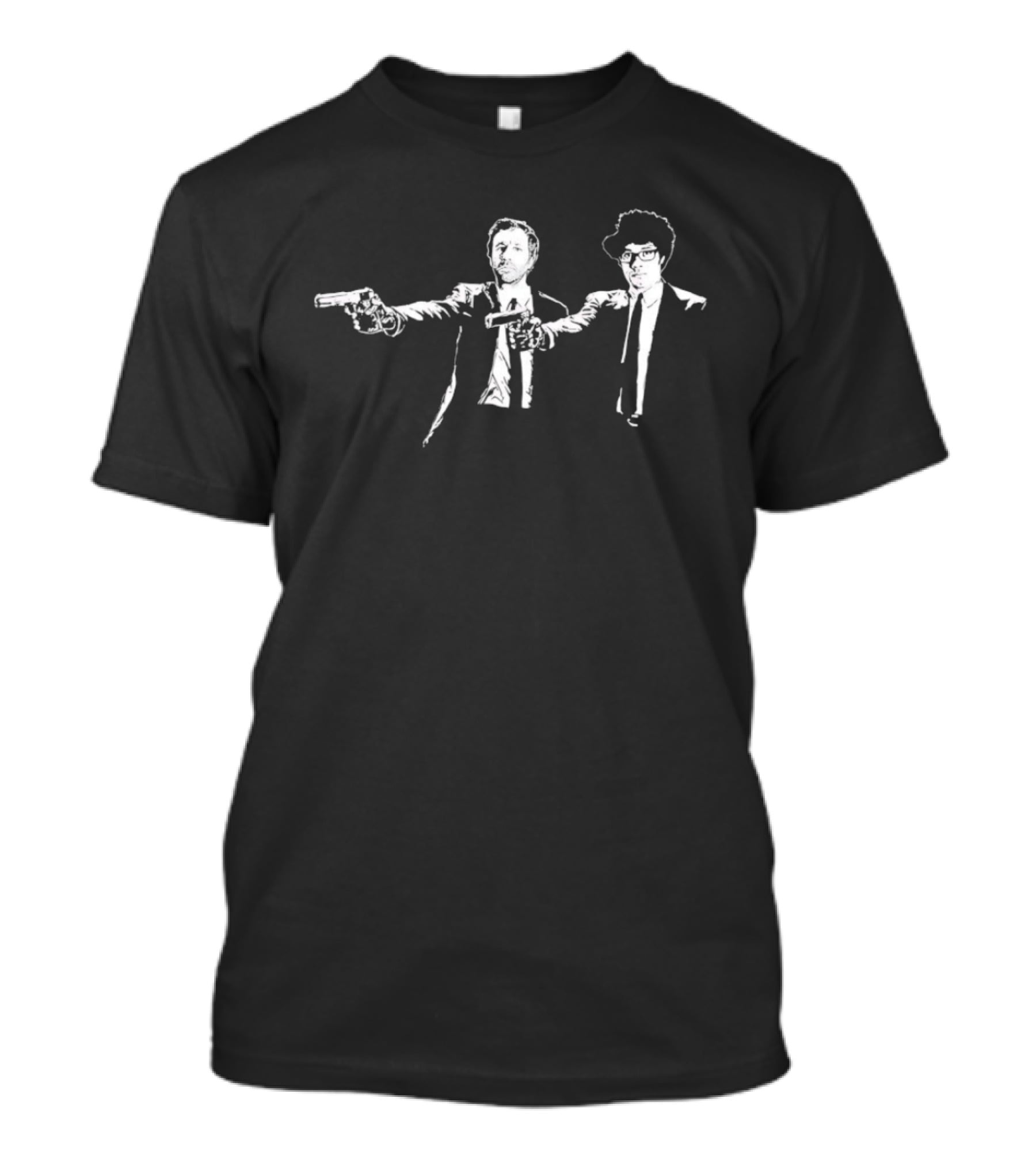 Roy And Moss Guns Scene IT Crowd Pulp Fiction Mashup T-Shirt