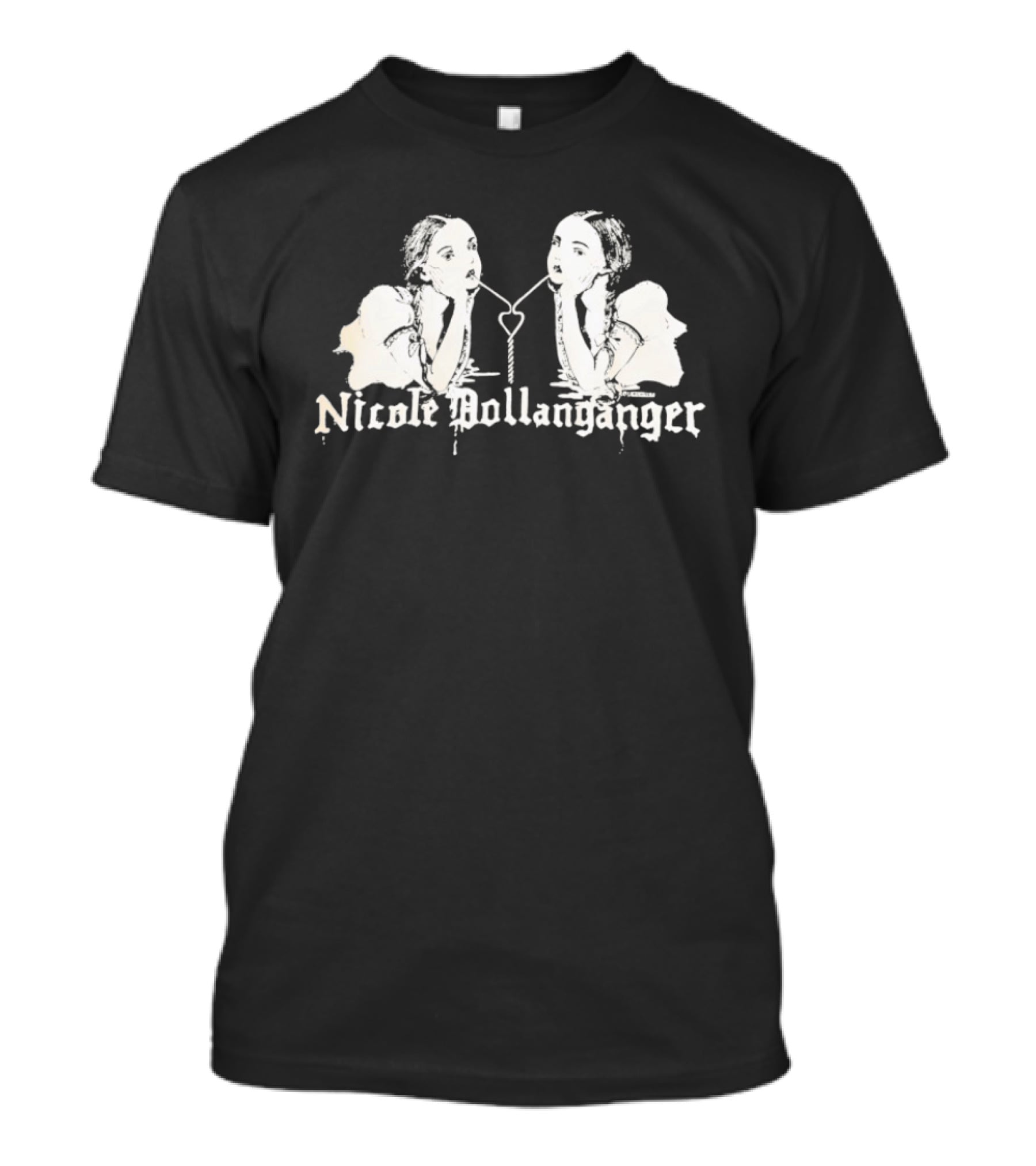 Nicole Dollanganger Mirror Image Heart Key Motif T-Shirt