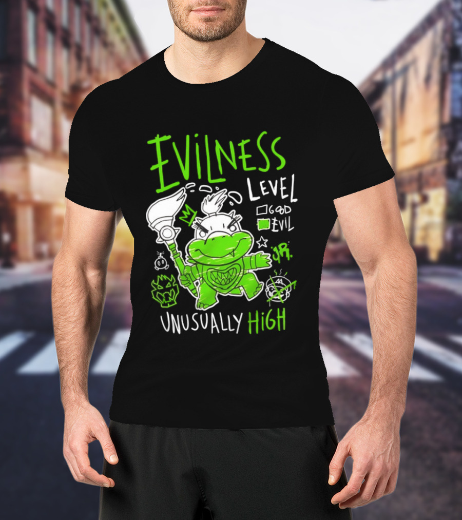 Baby Bowser Evilness Level Unusually High Mischievous Green T-Shirt