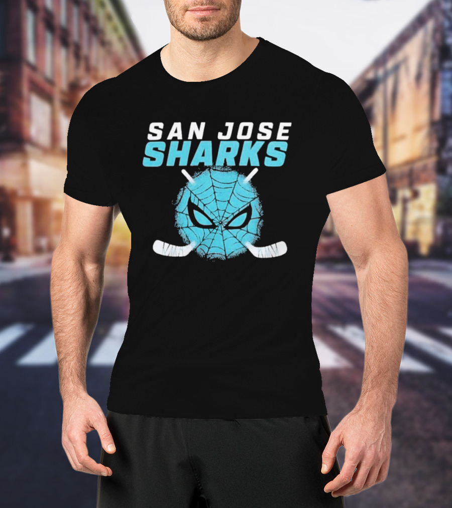 San Jose Sharks Spider Hockey Mask T-Shirt
