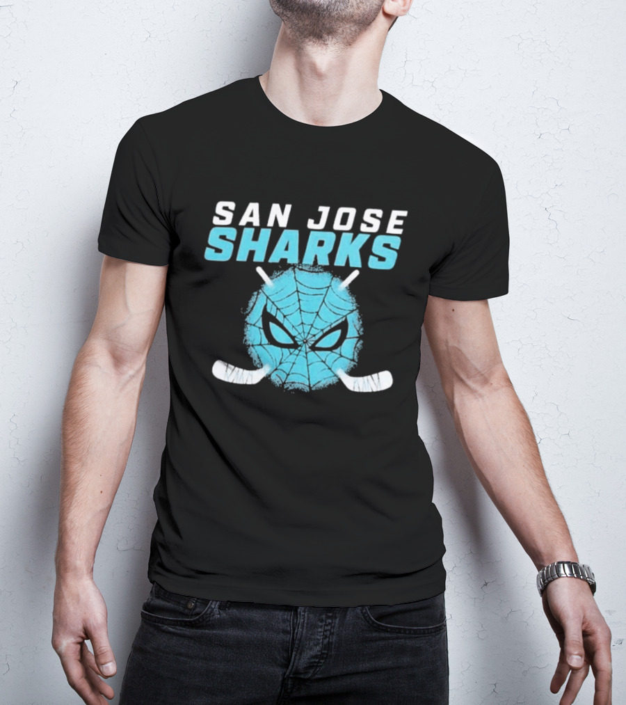 San Jose Sharks Spider Hockey Mask T-Shirt