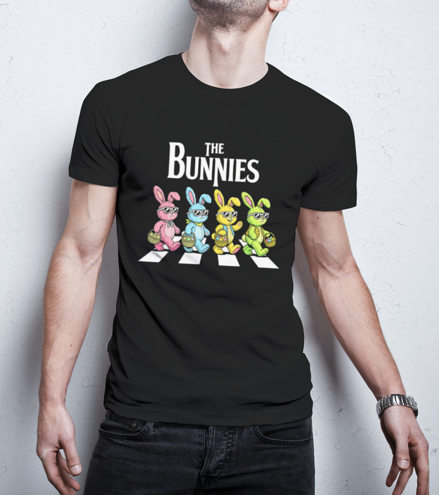 The Bunnies Walking Across Abbey Road In Colorful Sunglasses T-Shirt
