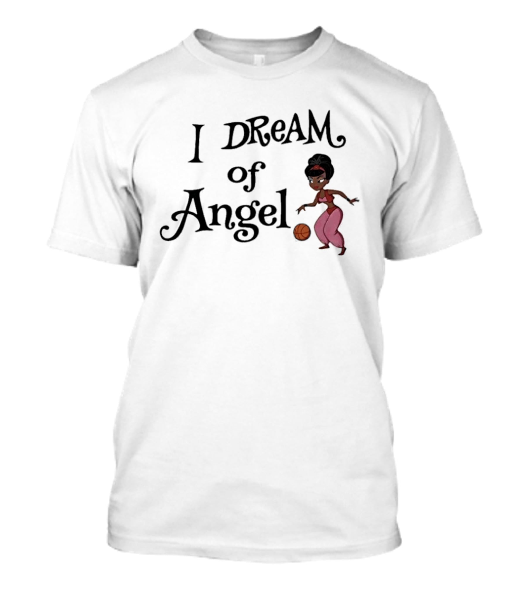 I Dream Of Angel Reese 5 Atlanta Dream WNBA Basketball Character Dribbling T-Shirt