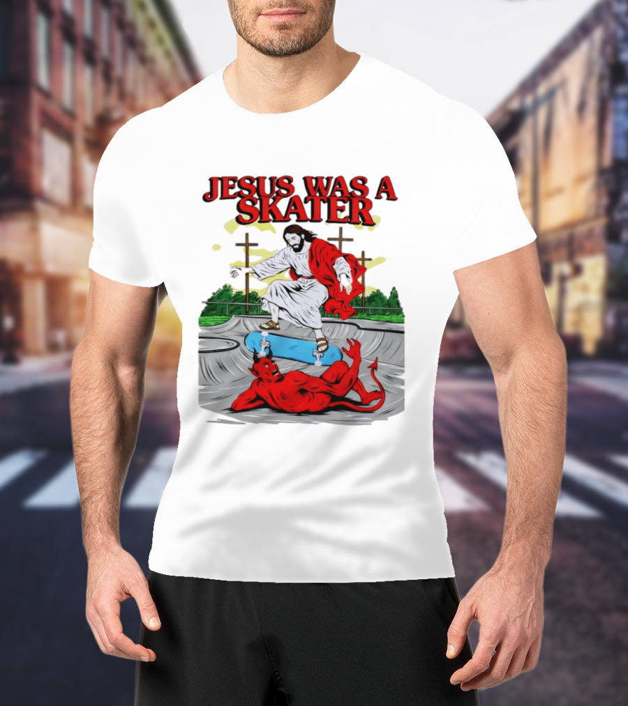 Jesus Was A Skater Vs. Devil Skatepark Showdown T-Shirt