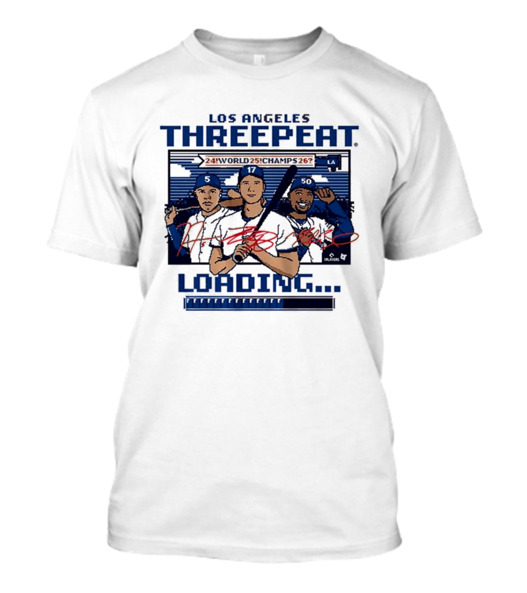 Los Angeles Threepeat World Champs Home Runs Loading T-Shirt