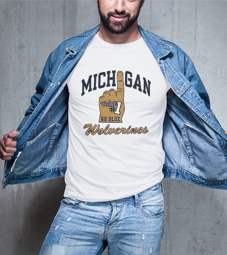Michigan Wolverines Number One Foam Finger Go Blue T-Shirt