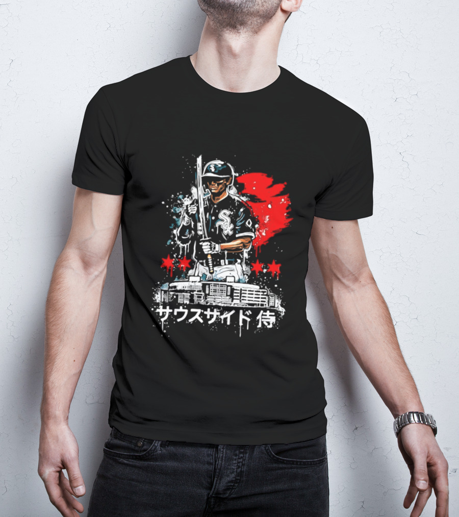 Southside Samurai Chicago White Sox Baseball Japanese Art Stadium Batting Samurai T-Shirt