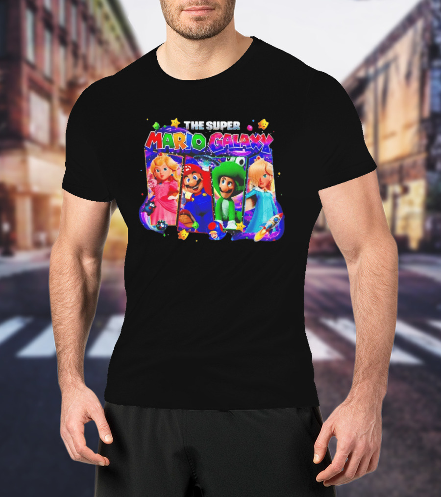The Super Mario Galaxy Movie Characters Gamer Space Adventure T-Shirt