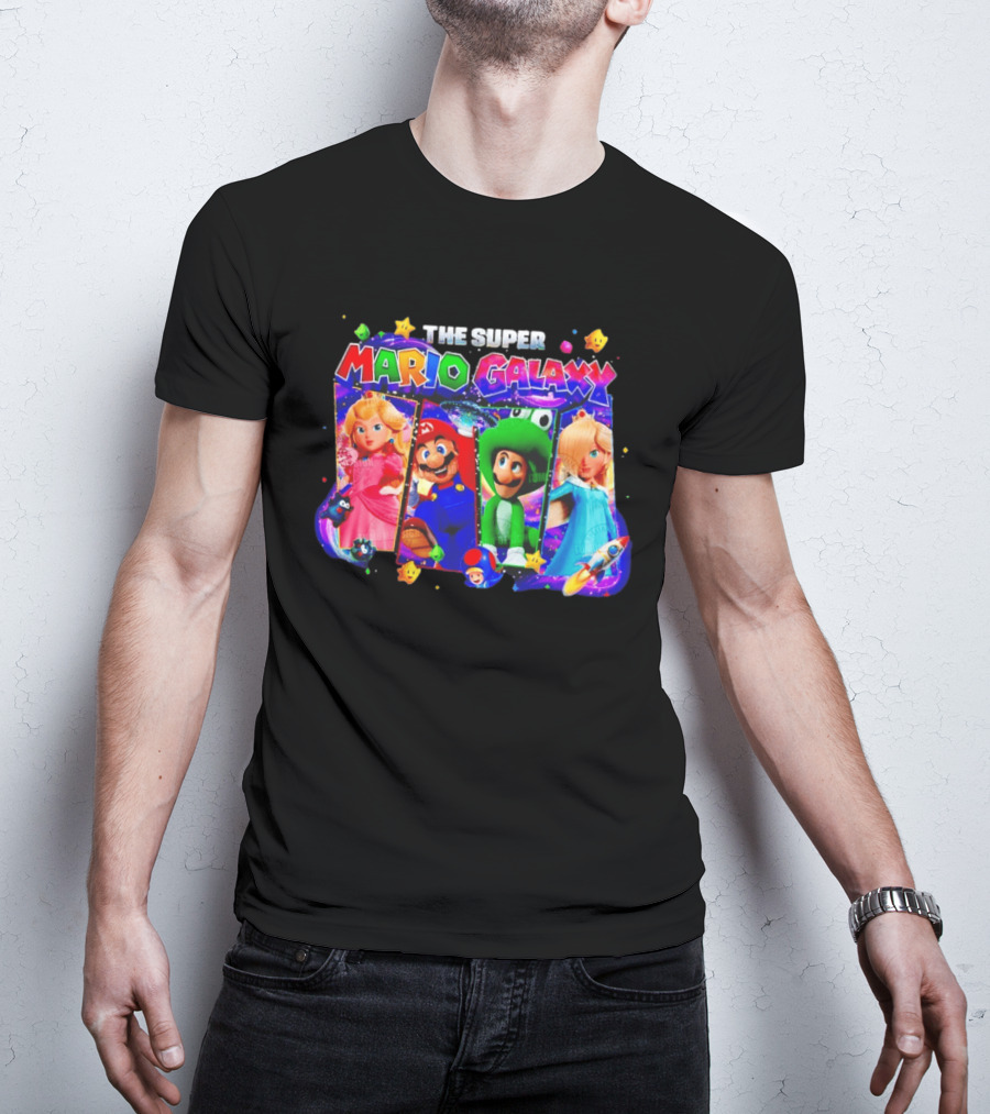 The Super Mario Galaxy Movie Characters Gamer Space Adventure T-Shirt