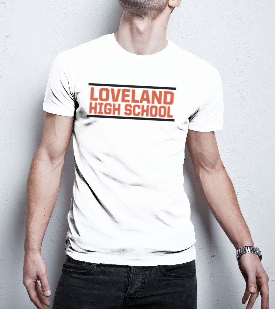 Loveland High School Red Lettering Bold Block T-Shirt