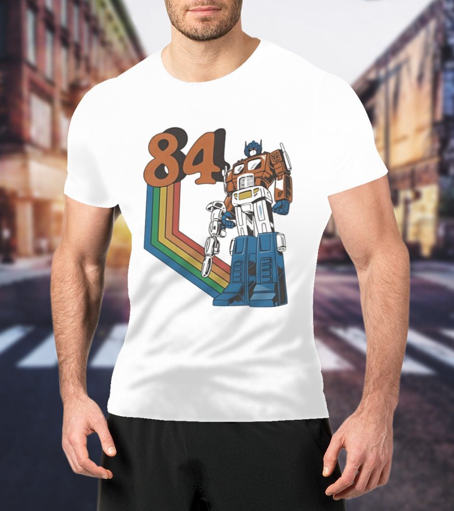Optimus Prime 84 Retro Transformers Rainbow T-Shirt