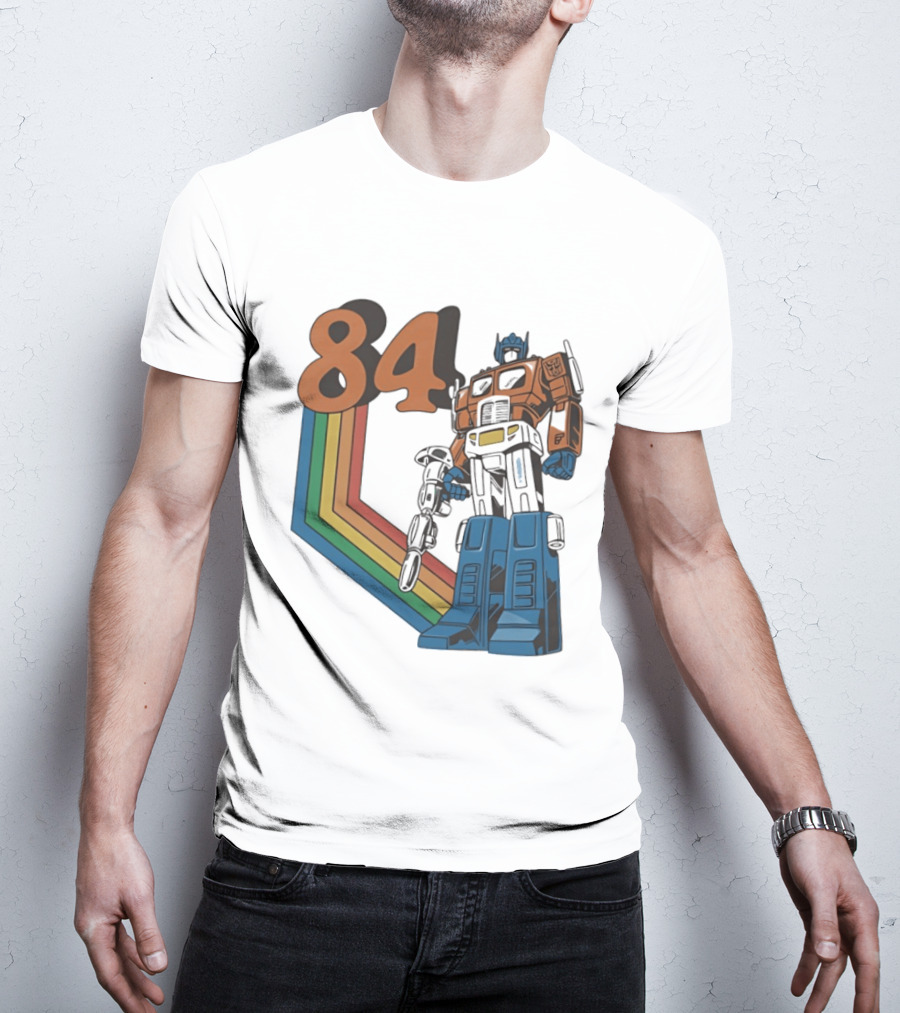 Optimus Prime 84 Retro Transformers Rainbow T-Shirt