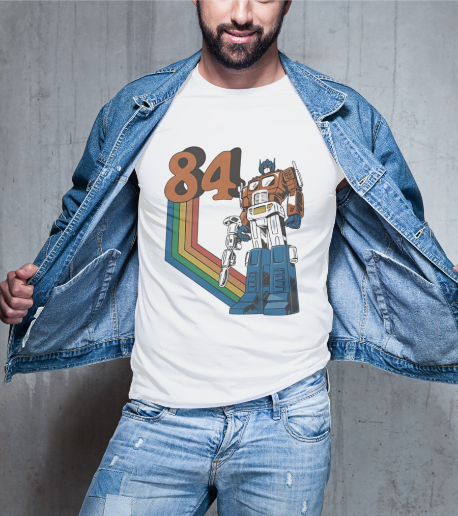 Optimus Prime 84 Retro Transformers Rainbow T-Shirt