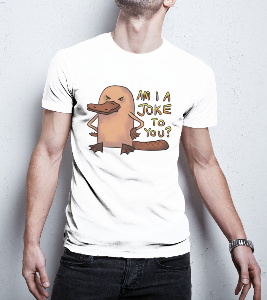 Platypus Am I A Joke To You? Cartoon Style Angry Expression T-Shirt