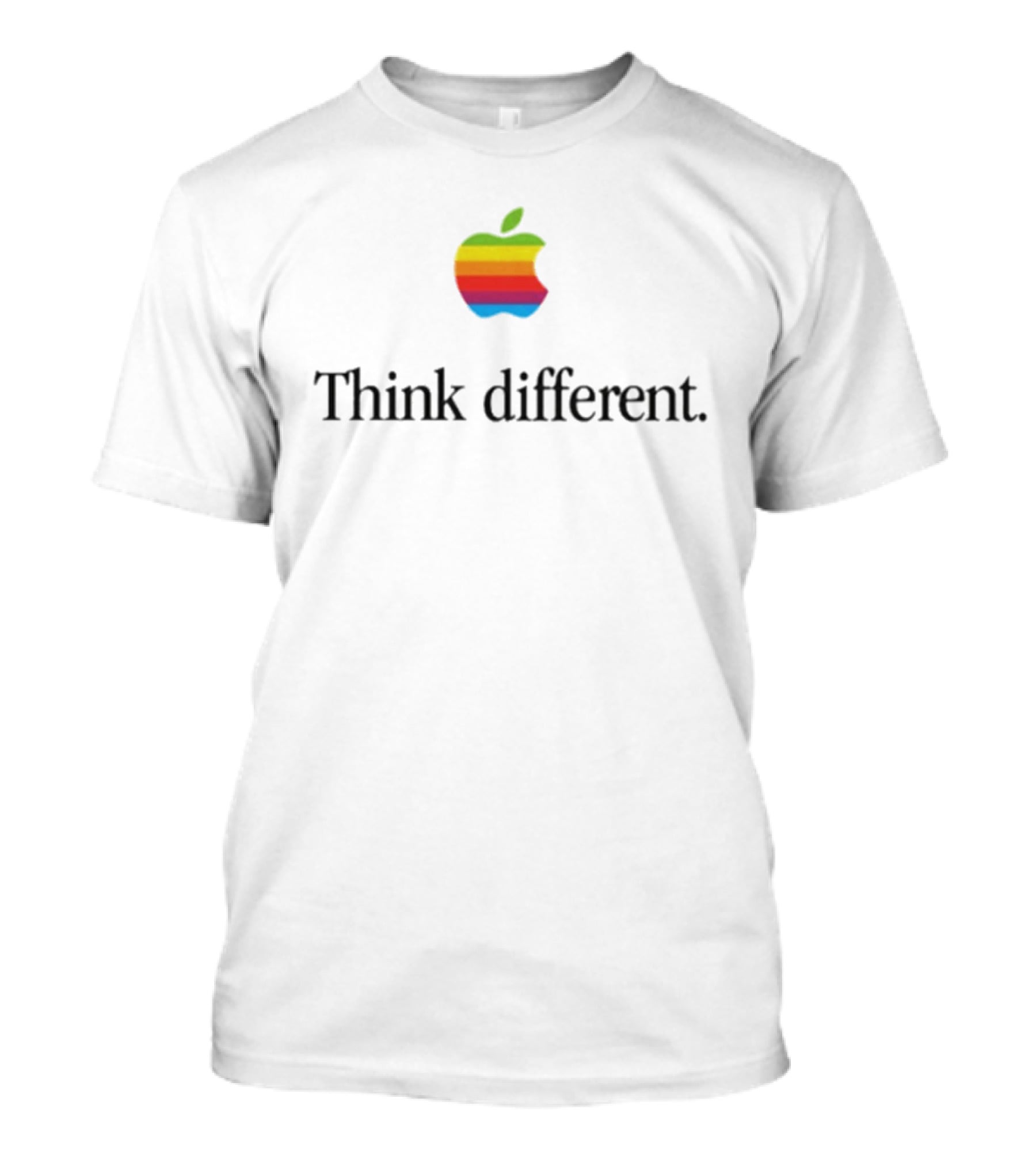 Think Different Apple Rainbow Logo Retro Tech T-Shirt