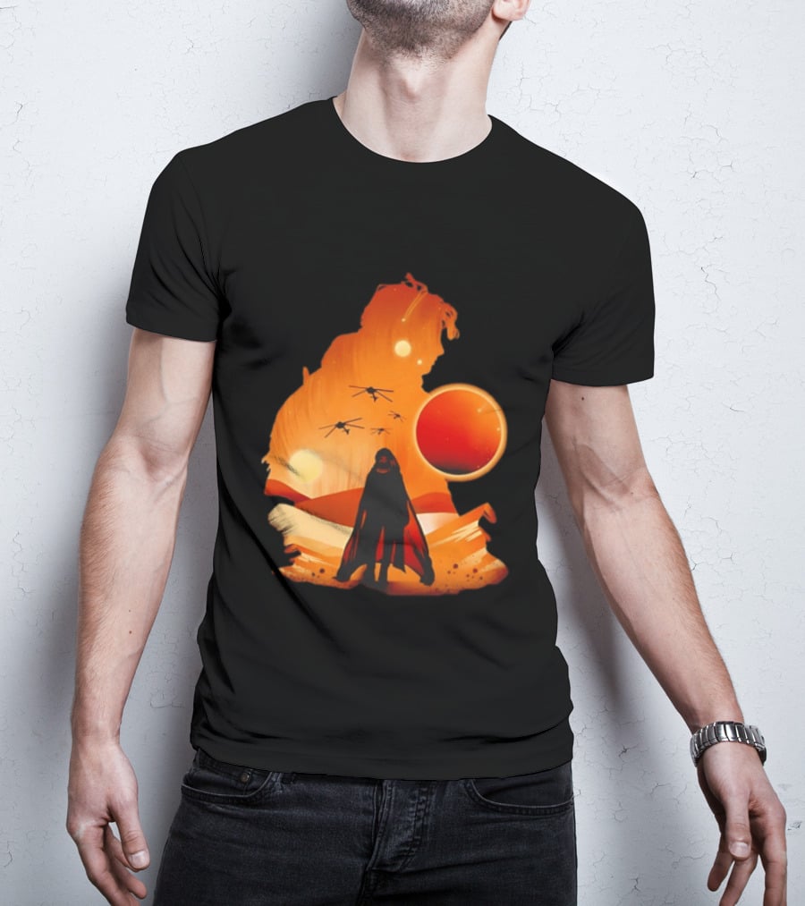 Dune The Final Sand Battle Epic Desert Scene With Hero And Sun T-Shirt