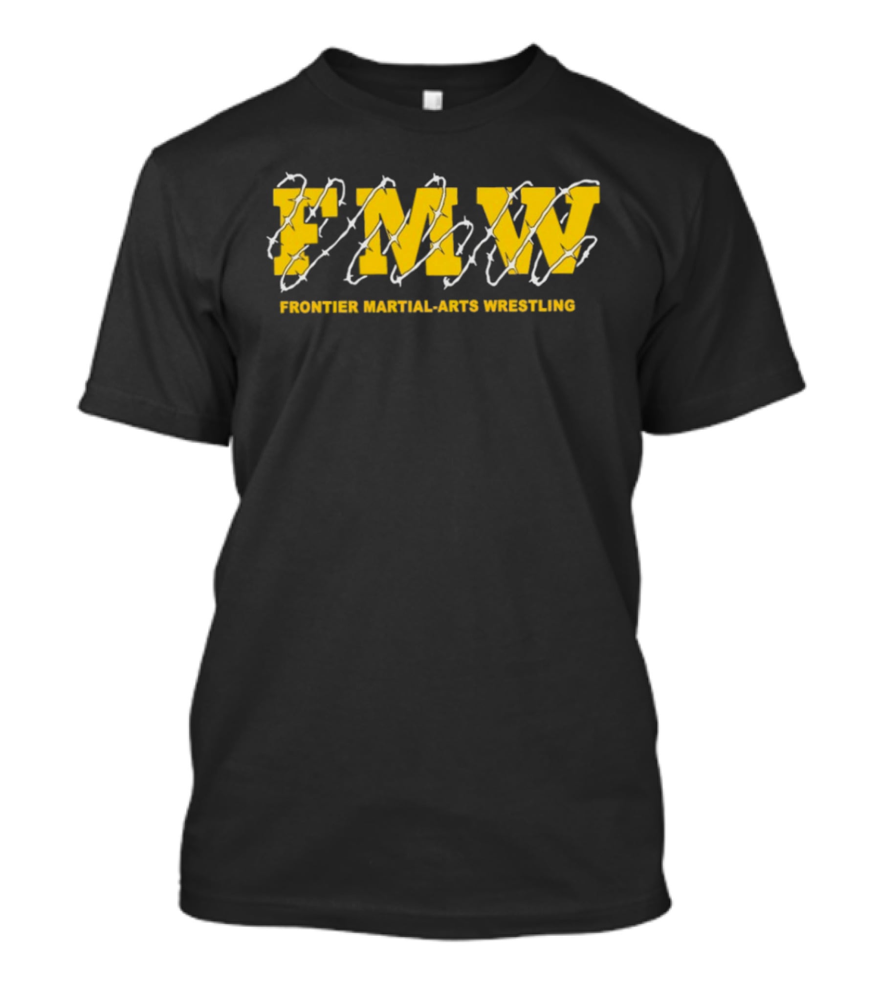 FMW Frontier Martial Arts Wrestling Barbed Wire Iconography T-Shirt