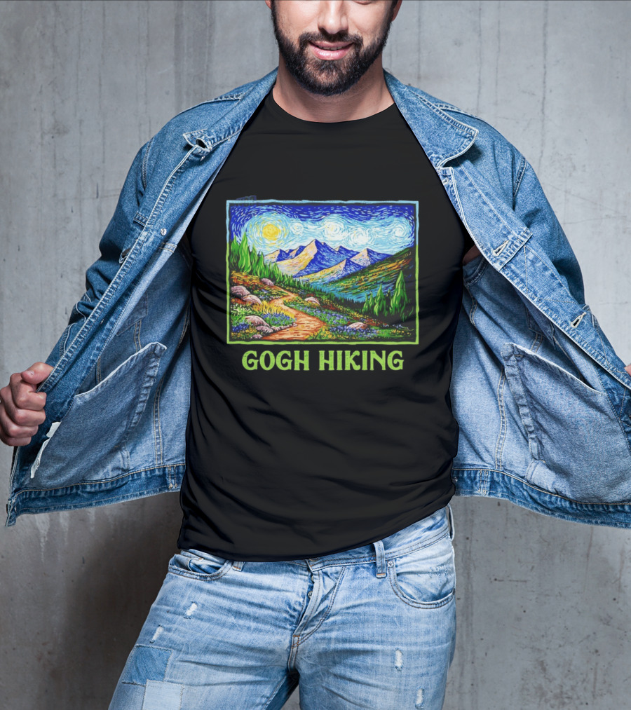Van Gogh Starry Night Hiking Adventure T-Shirt