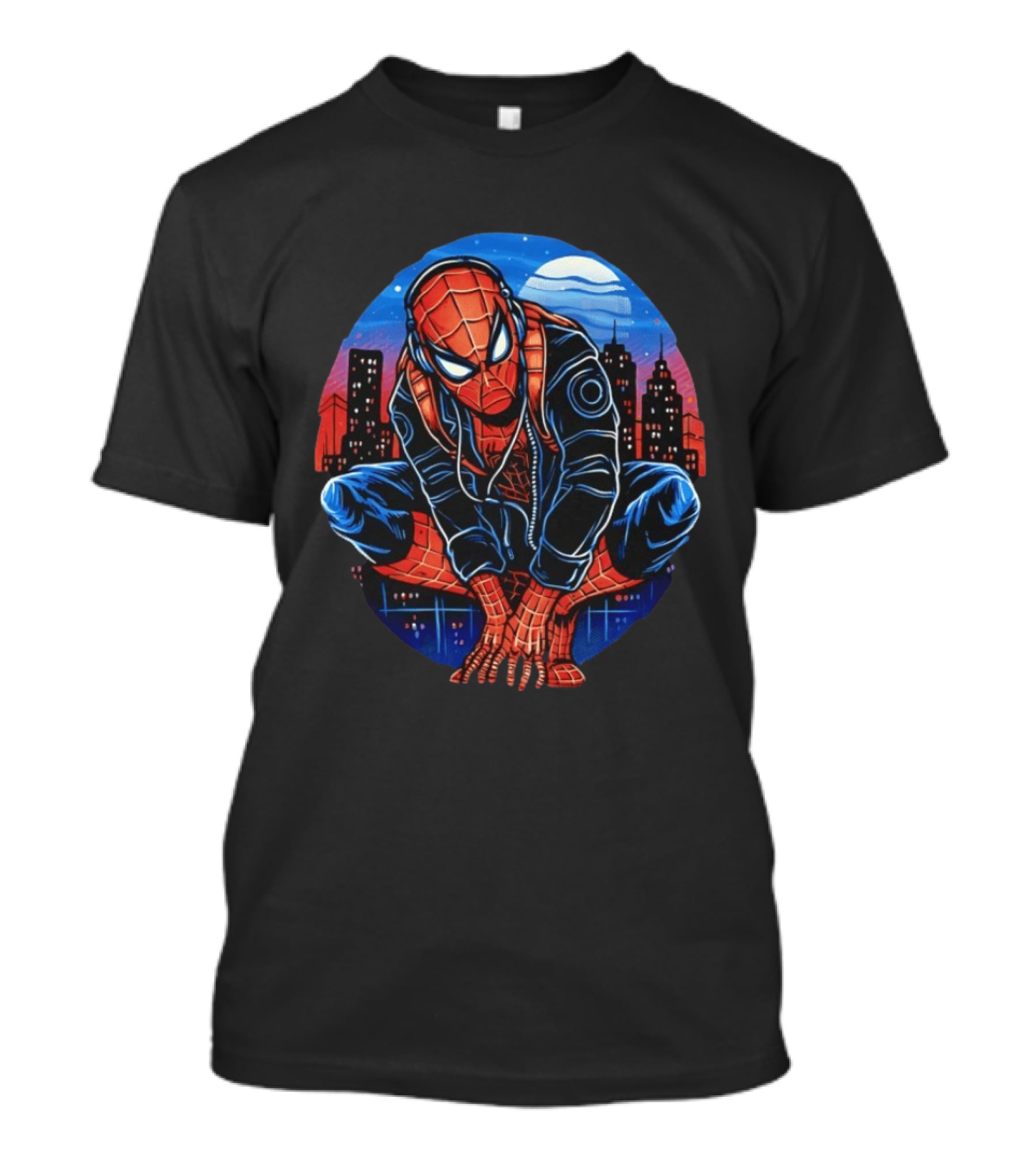 Spider Man Big City Crawler Nighttime Urban Adventure T-Shirt