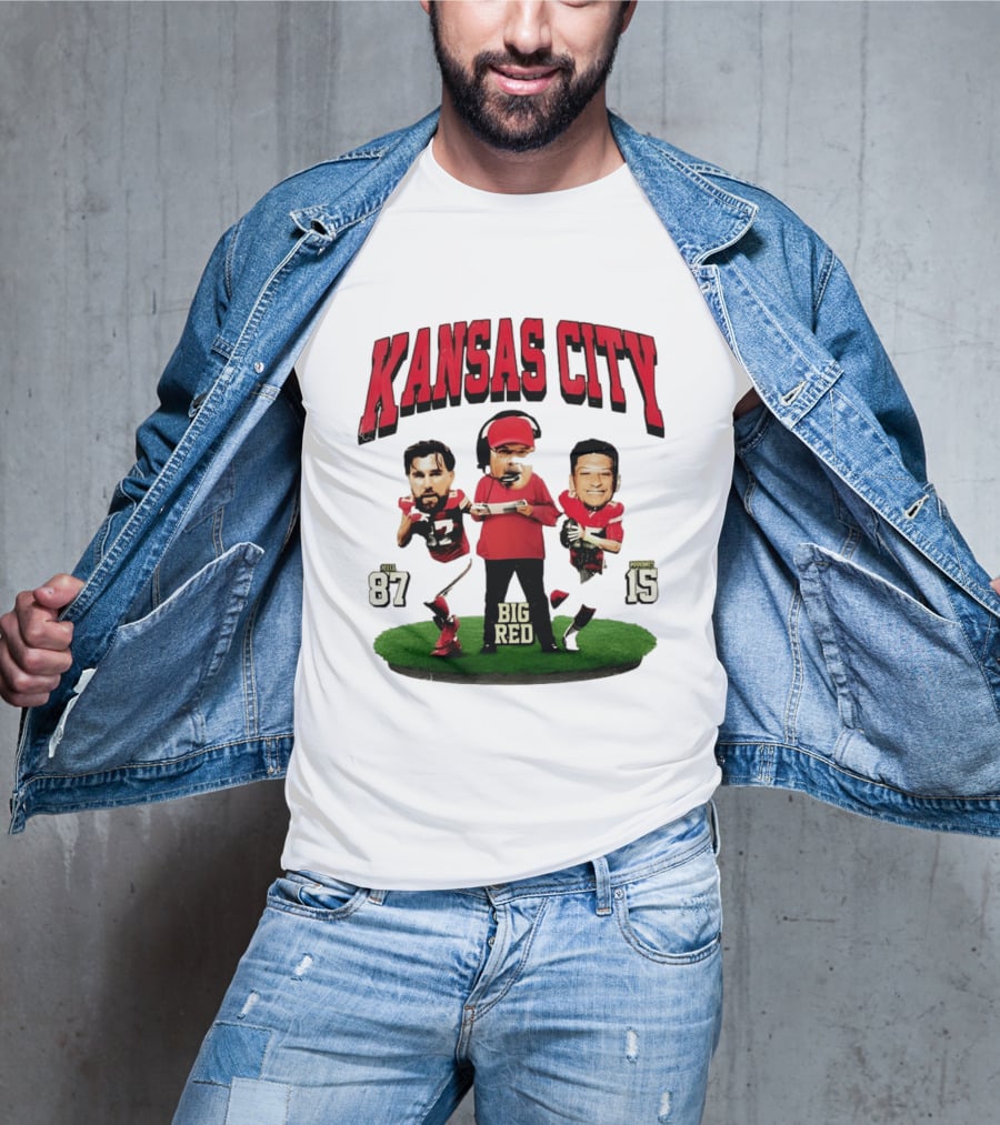 Kansas City Chiefs Big Red Andy Reid Travis Kelce Patrick Mahomes 87 15 Football T-Shirt