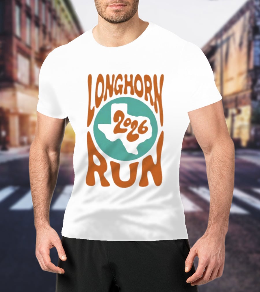 Texas Longhorn Run 2026 Event Logo With State T-Shirt