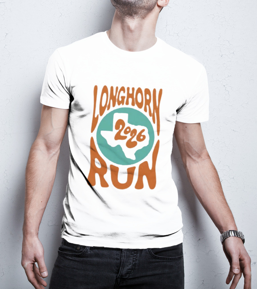 Texas Longhorn Run 2026 Event Logo With State T-Shirt