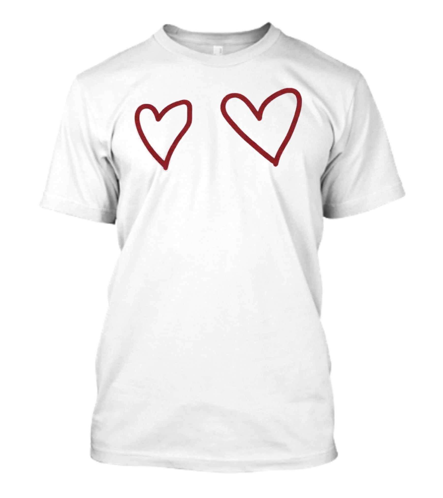 Sabrina Carpenter Double Heart Outlined Red Sketch T-Shirt