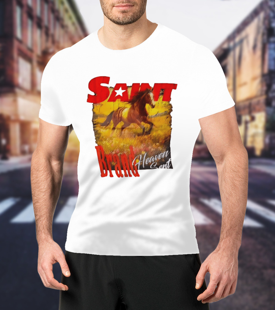 Saint Brand Heaven Sent Galloping Horse Wild West T-Shirt