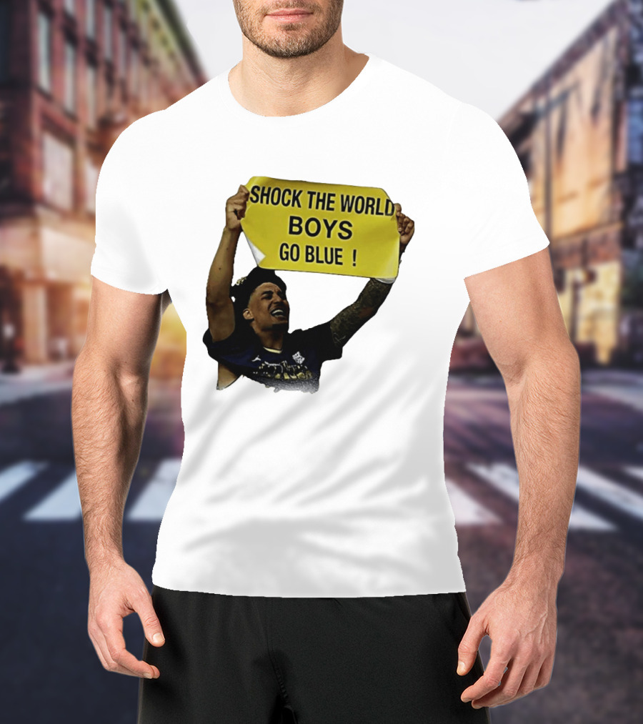 Shock The World Boys Go Blue Michigan Wolverines Basketball 2026 T-Shirt