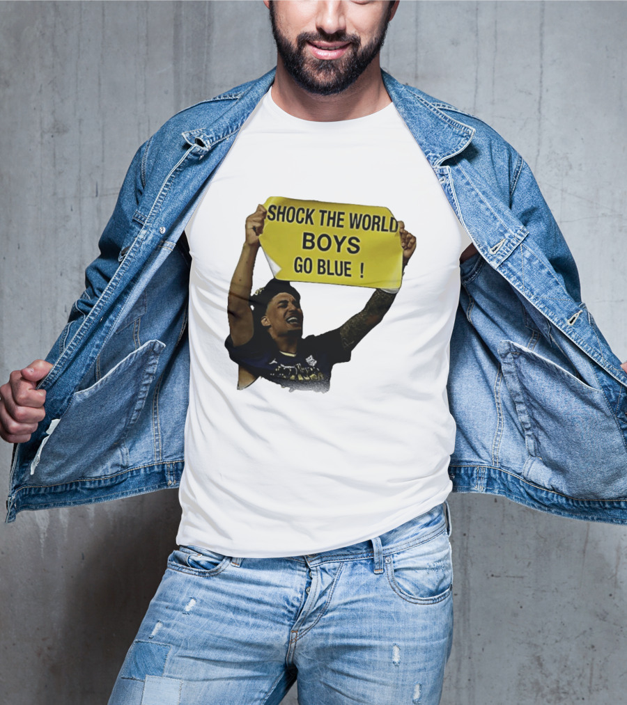 Shock The World Boys Go Blue Michigan Wolverines Basketball 2026 T-Shirt