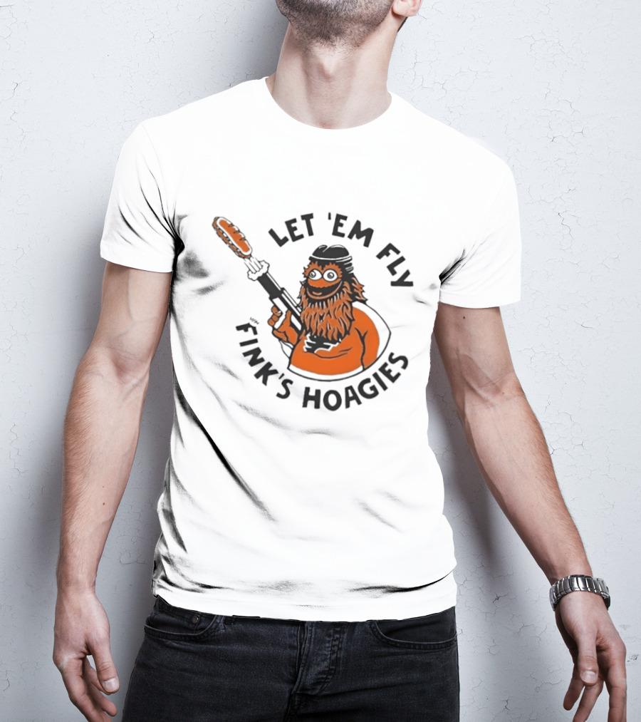Gritty Flyers Let 'Em Fly Fink's Hoagies Philadelphia Hockey T-Shirt