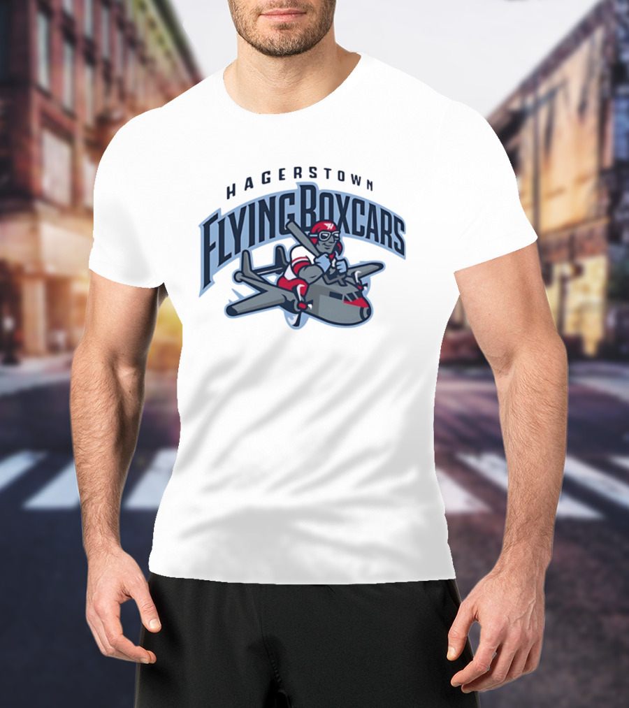 Hagerstown Flying Boxcars Pilot Mascot Airplane Team T-Shirt