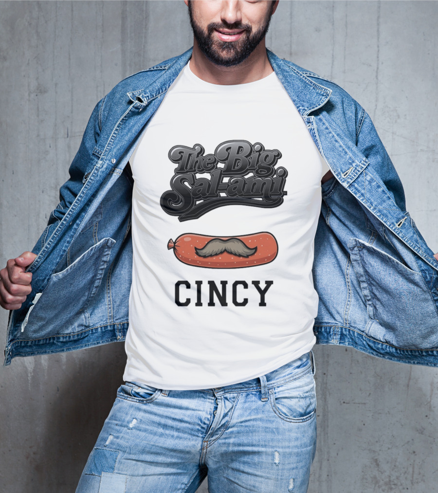 The Big Salami Cincy Mustache T-Shirt