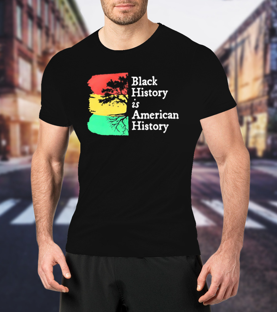 Black History Is American History Ghana Flag T-Shirt