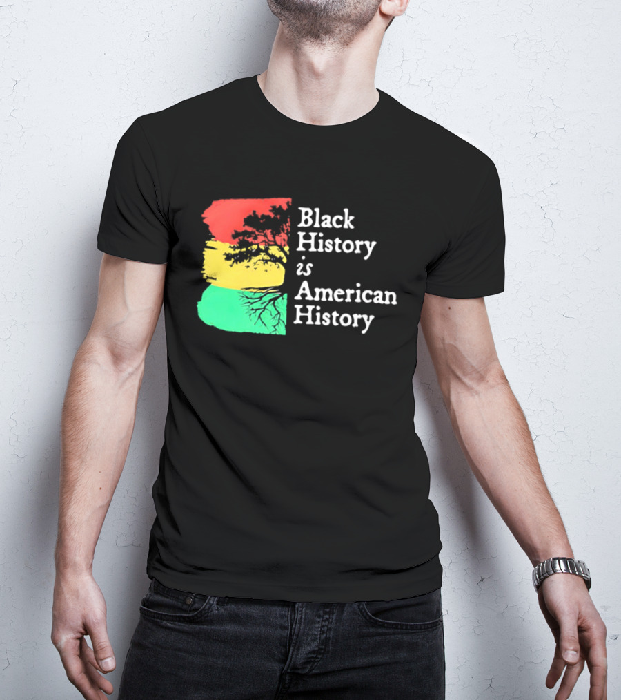 Black History Is American History Ghana Flag T-Shirt