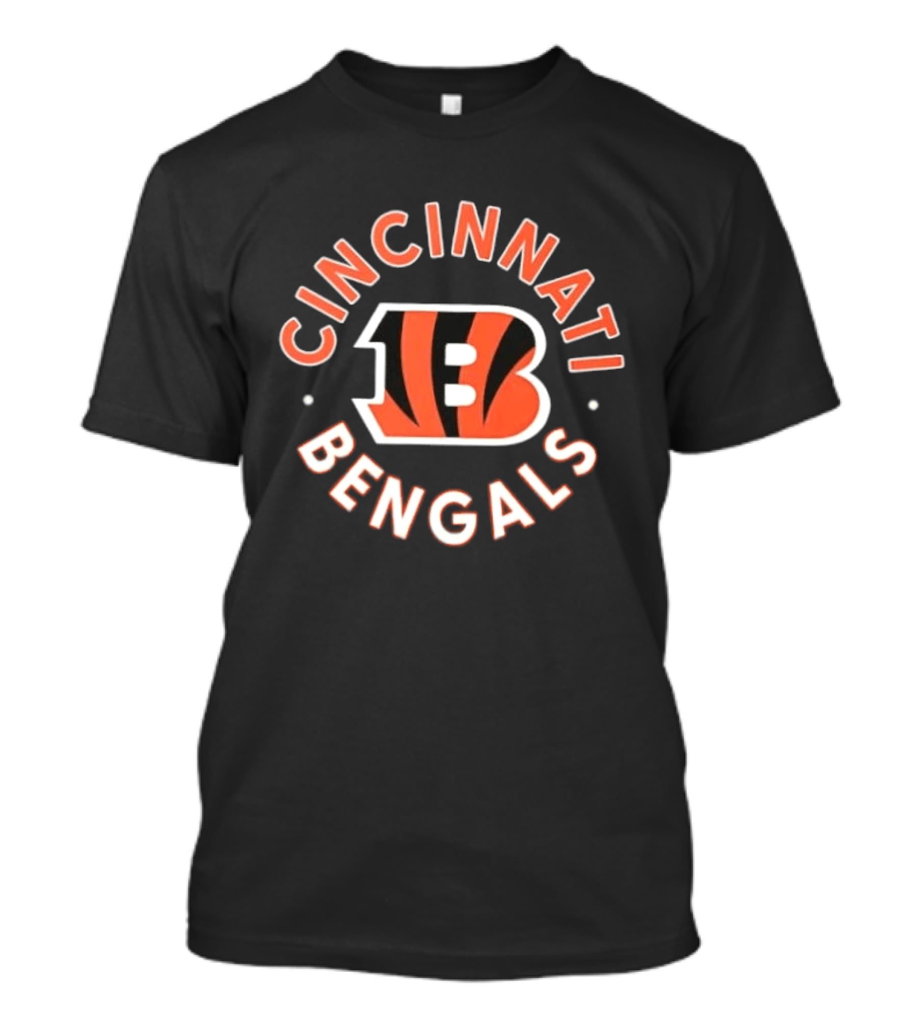 Cincinnati Bengals B Icon Orange Black Lettering T-Shirt