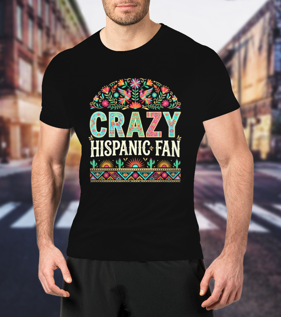 Crazy Hispanic Fan Spurs San Antonio Basketball Game Day 2026 Vibrant Celebration T-Shirt