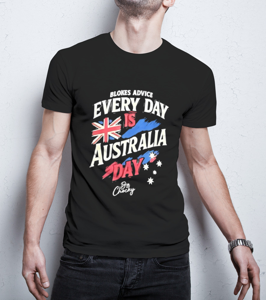 Blokes Advice Every Day Is Australia Day UK Flag By Chizy T-Shirt