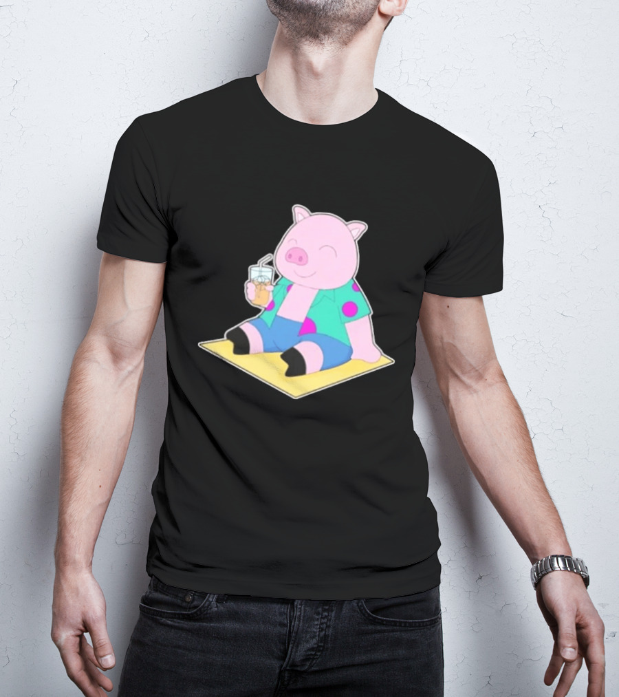 Pig Beach Beverage Summer Relaxation Fun T-Shirt