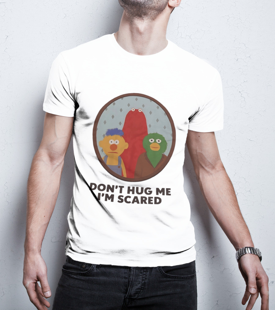Don't Hug Me I'm Scared Puppet Characters Oval T-Shirt