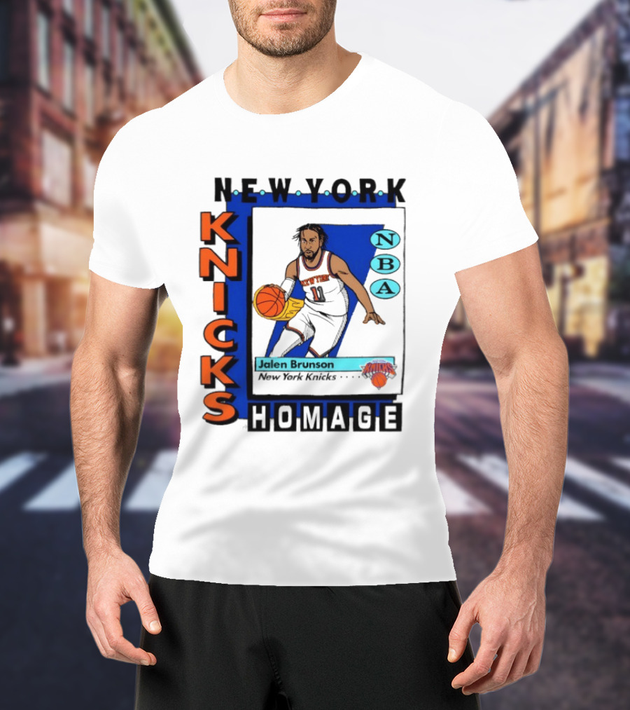 Jalen Brunson New York Knicks NBA Homage Topps Trading Card T-Shirt
