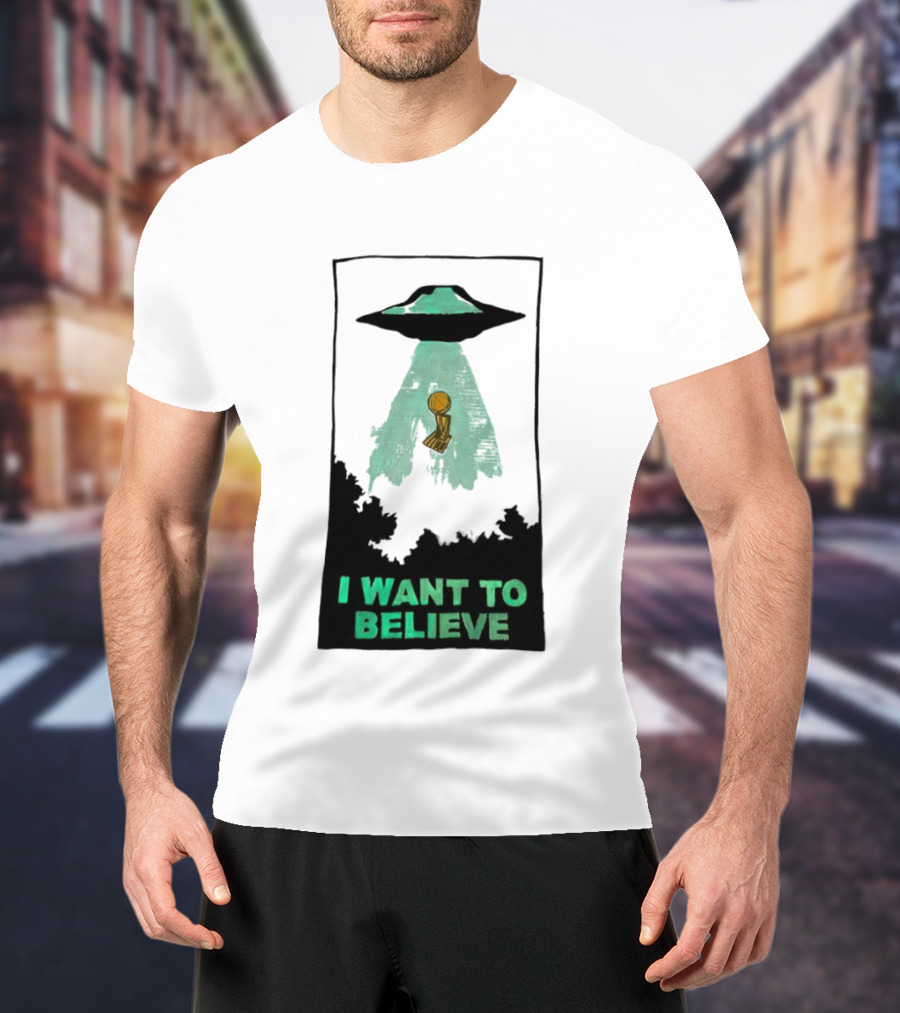 The X Files UFO I Want To Believe NBA Championship Trophy T-Shirt
