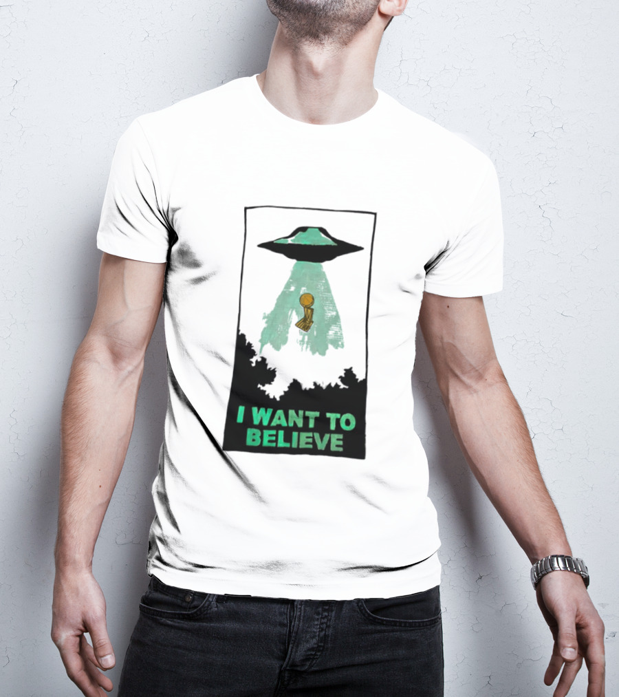 The X Files UFO I Want To Believe NBA Championship Trophy T-Shirt