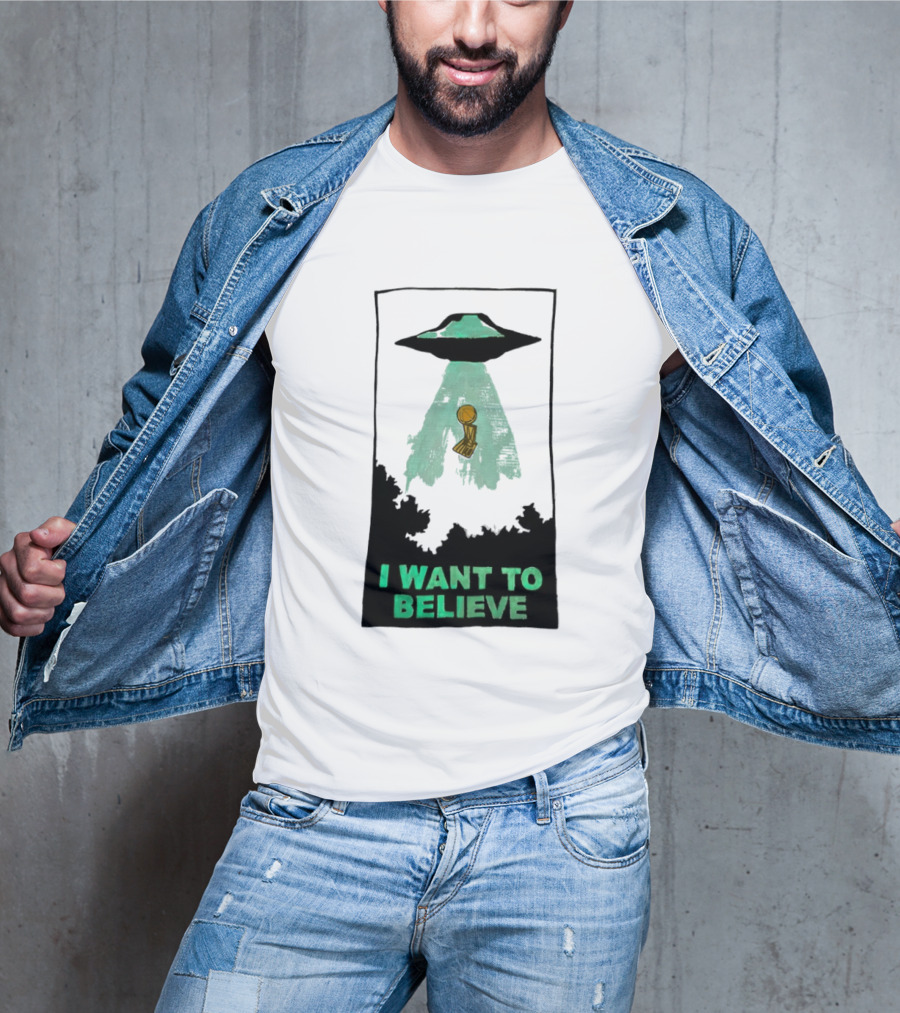 The X Files UFO I Want To Believe NBA Championship Trophy T-Shirt
