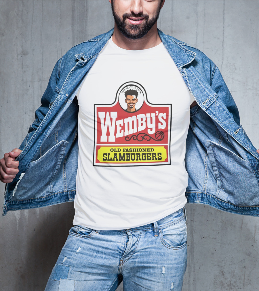Wemby's Old Fashioned Slamburgers Spurs Basketball Cook T-Shirt