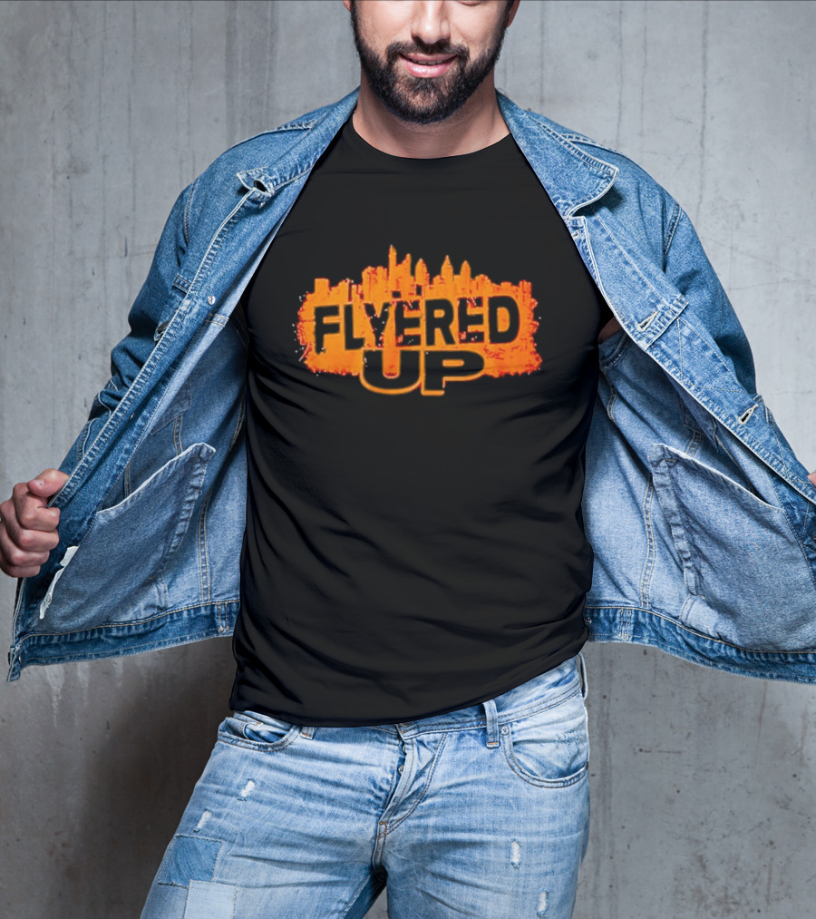 Philadelphia Flyers Flyered Up Skyline Orange Cityscape T-Shirt