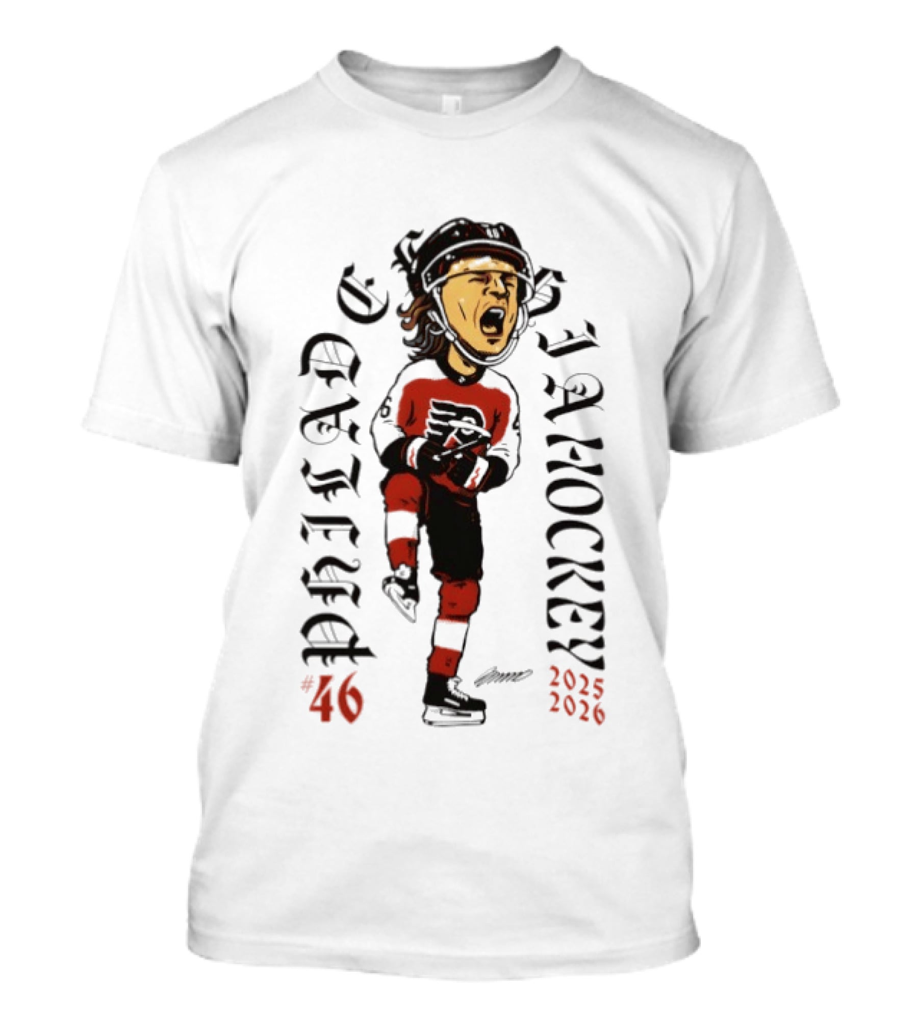 Philadelphia Hockey 46 Trevor Zegras 2025 2026 NHL T-Shirt